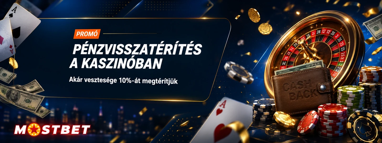 Mostbet kaszinó cashback promóció