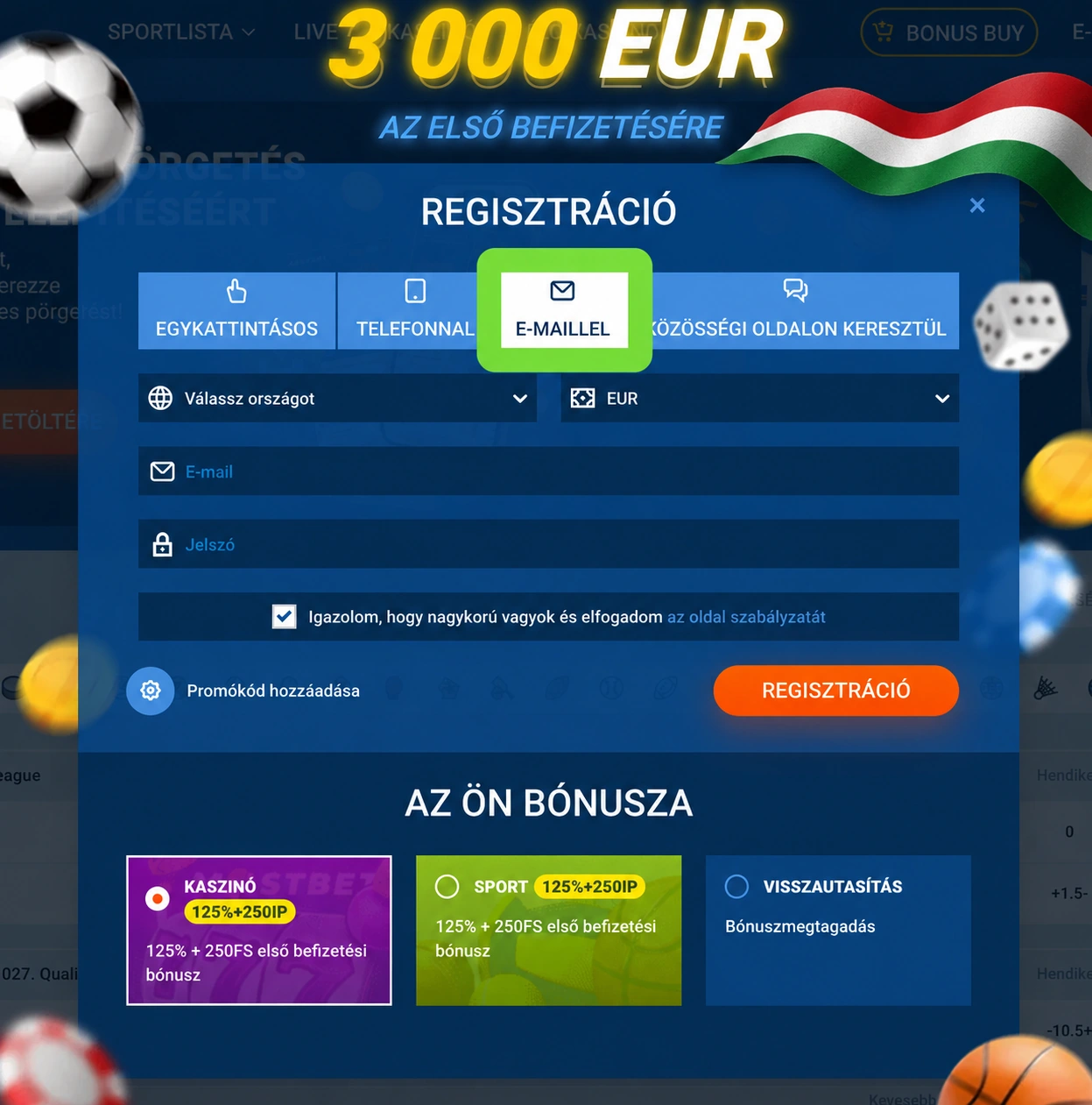 Mostbet regisztráció e-mail-címmel