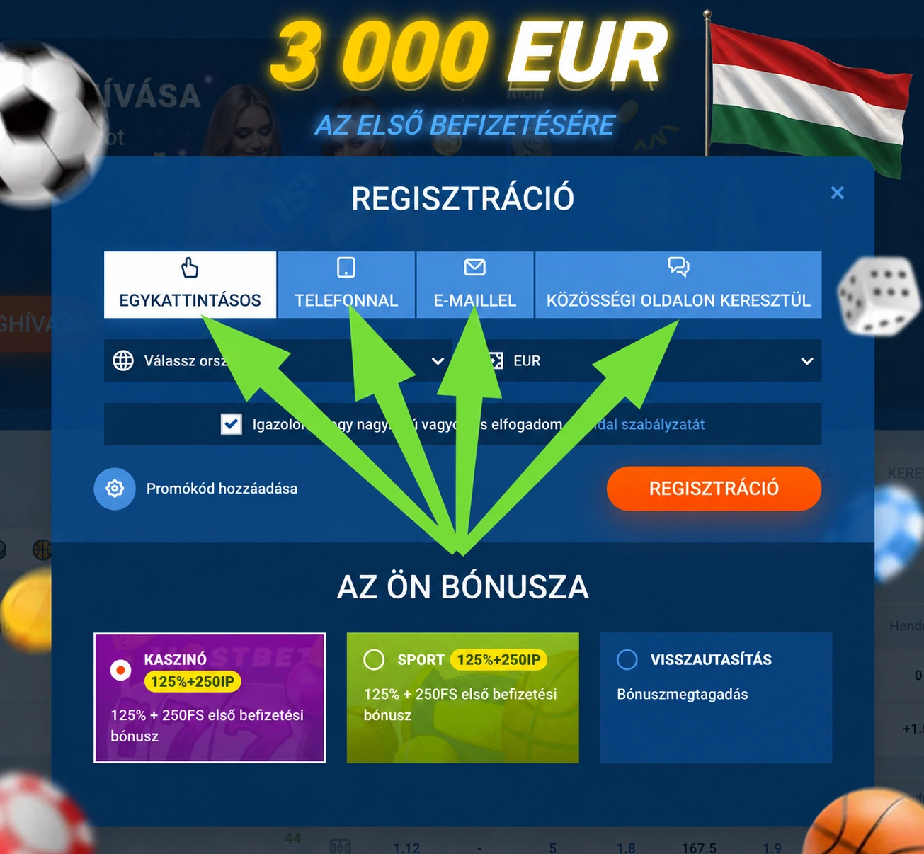 A Mostbet négy regisztrációs módja